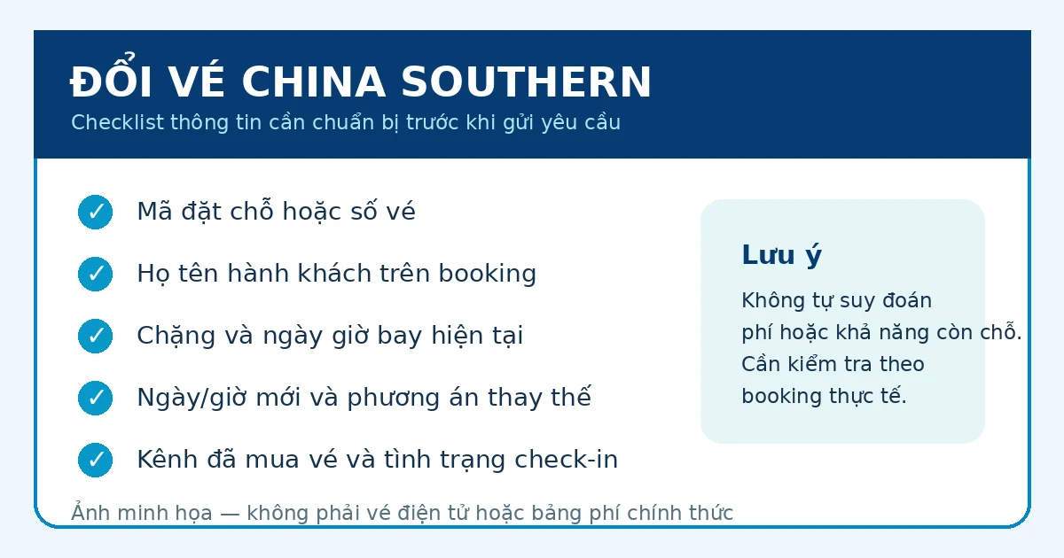 Checklist thông tin cần chuẩn bị khi yêu cầu đổi vé