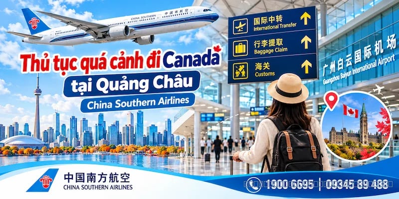 Hướng dẫn quá cảnh đi Canada tại Quảng Châu China Southern