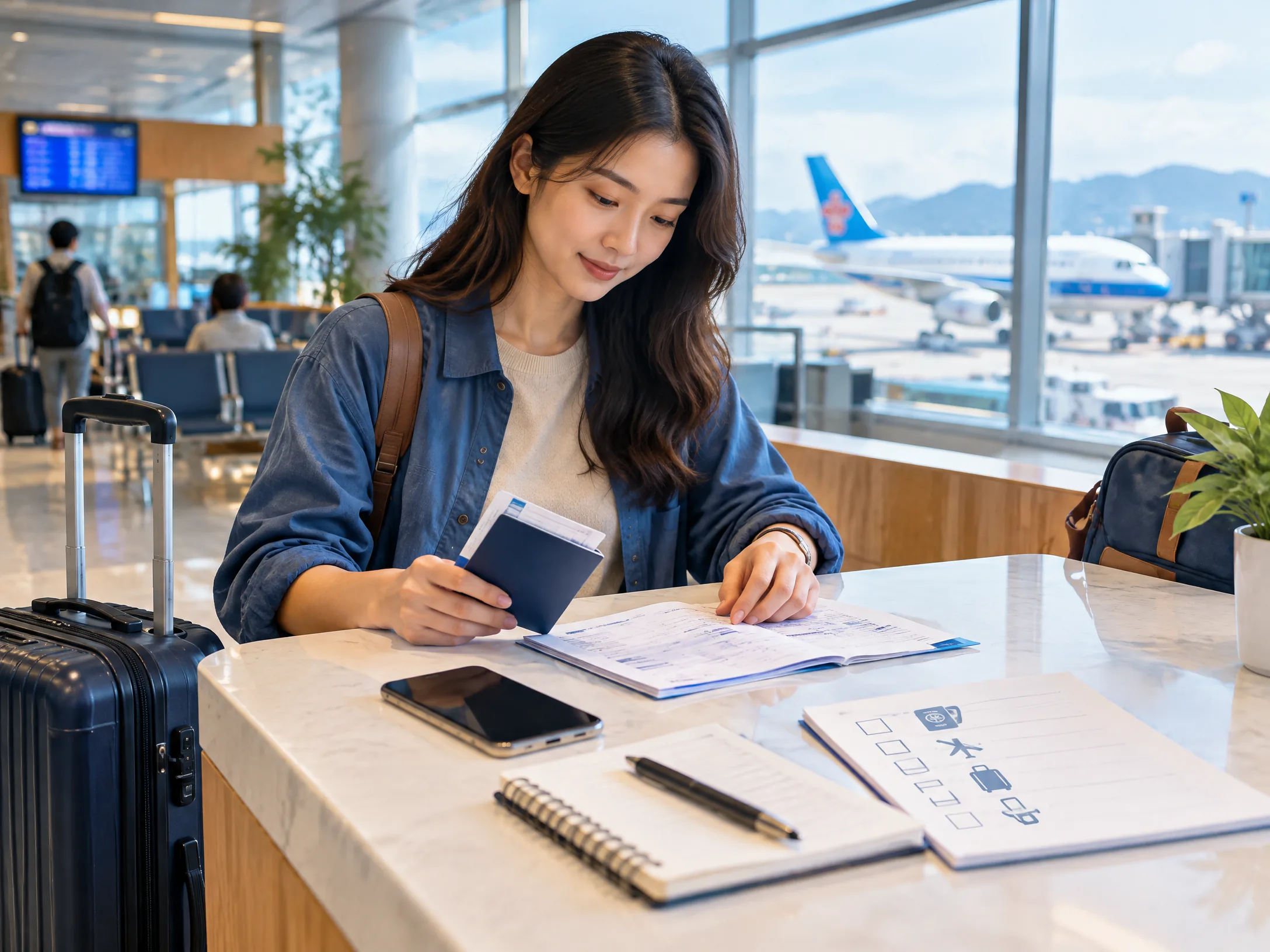 Khách chuẩn bị giấy tờ và hành lý trước khi đặt vé China Southern