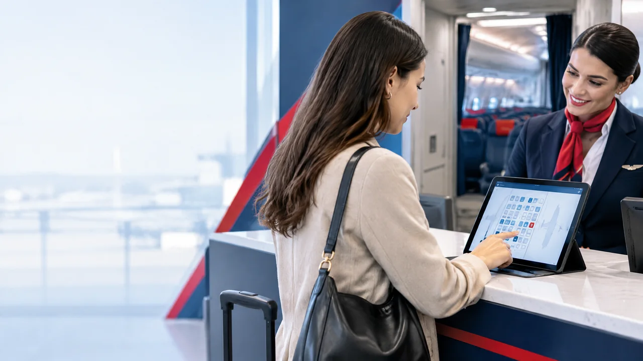 Hành khách kiểm tra lựa chọn ghế lối đi và ghế cửa sổ China Southern trước chuyến bay