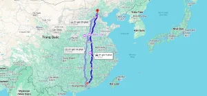 Từ Quảng Châu đến Bắc Kinh bao nhiêu km?