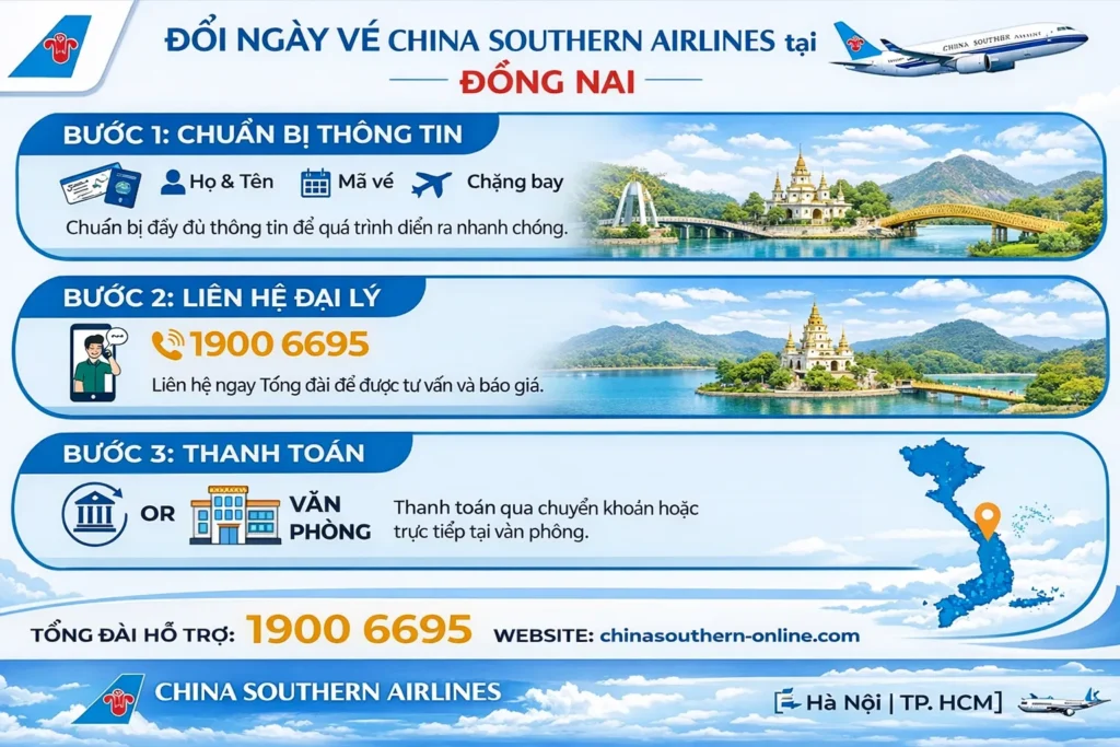 Cách hoàn đổi ngày bay tại Đồng Nai