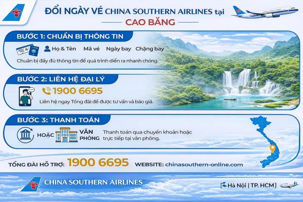 Chỉ dẫn các bước đổi vé tại Cao Bằng