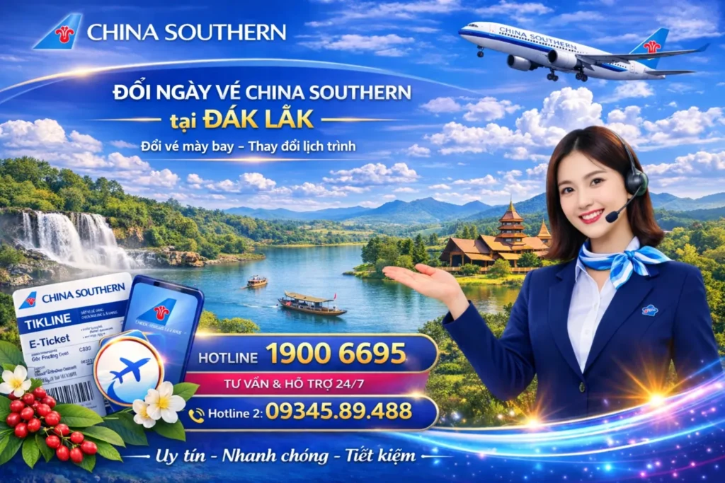 Đổi ngày vé China Southern Airlines tại Đắk Lắk