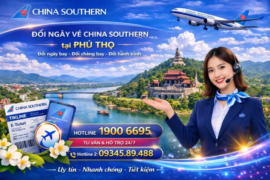 Đổi ngày vé China Southern Airlines tại Phú Thọ