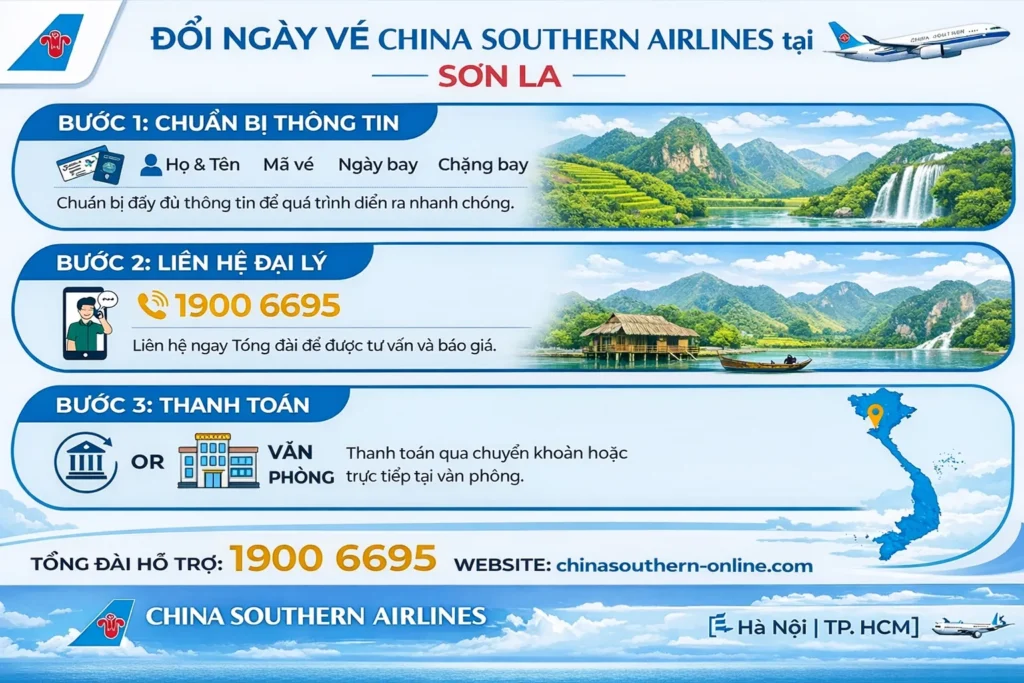Hướng dẫn các bước đổi vé máy bay tại Sơn La