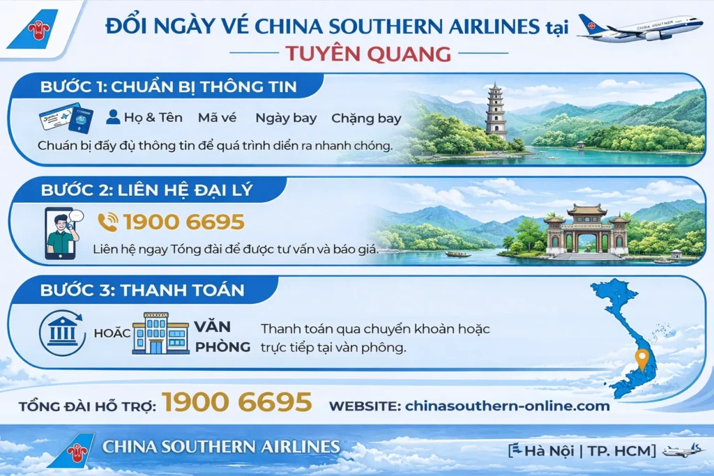 Quy trình đổi vé máy bay tại Tuyên Quang