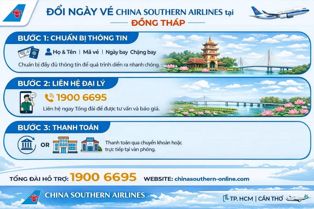 Từng bước đổi vé máy bay tại Đồng Tháp